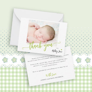 Carte De Correspondance Script de budget photo baby shower merci