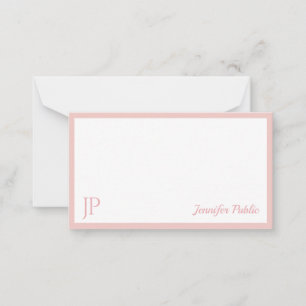 Carte De Correspondance Script de calligraphie blanc rose vif Monogramme