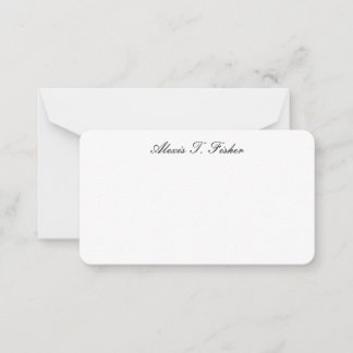 Carte De Correspondance Script de calligraphie classique Simple Blanc