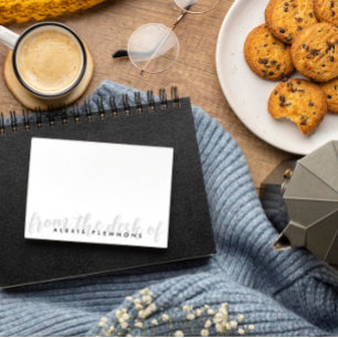 Carte De Correspondance Script de calligraphie Gris Gras Du Bureau de