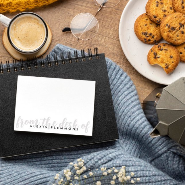 Carte De Correspondance Script de calligraphie Gris Gras Du Bureau de (Créateur téléchargé)