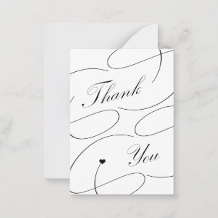 Carte De Correspondance Script de calligraphie simple et élégant merci