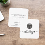Carte De Correspondance Script de logo simple d'entreprise Merci d'entrepr<br><div class="desc">Ajoutez le logo de votre entreprise et les actifs de votre marque, ainsi que votre adresse de site Web et un message personnalisé en cliquant sur le bouton "Personnaliser" ci-dessus. Disponible en d'autres couleurs et tailles. Pas de quantité minimale de commande et pas de frais de configuration. Commandez autant ou...</div>