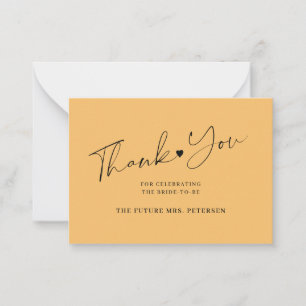 Carte De Correspondance Script de remerciement de mariage orange budget