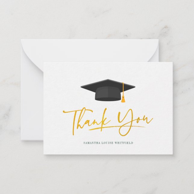 Carte De Correspondance Script de remise des diplômes 2026 Merci (Devant)