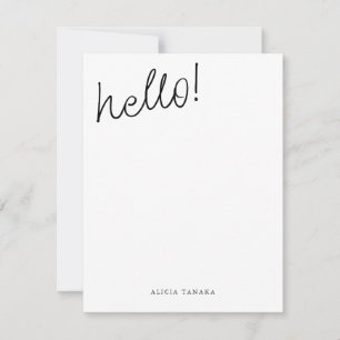 Carte De Correspondance Script Décontracté noir et blanc minimal