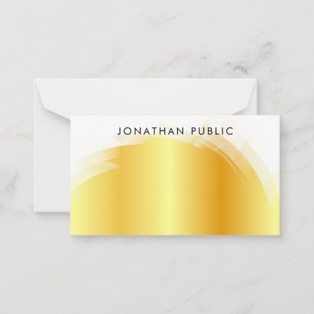 Carte De Correspondance Script Main Personnalisé Monogramme Élégant Faux G (Devant)