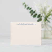 Script minimaliste Couples personnalisés Ecru Blue