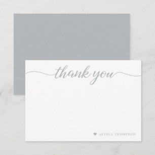 Carte De Correspondance Script minimaliste élégant de Merci personnalisé