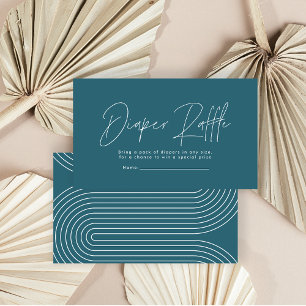 Carte De Correspondance Script moderne turquoise bleu baby shower tombole