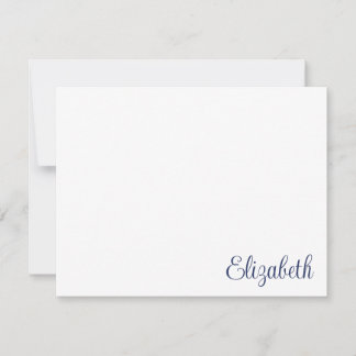 Carte De Correspondance Script Signature Marine Blue Stationery
