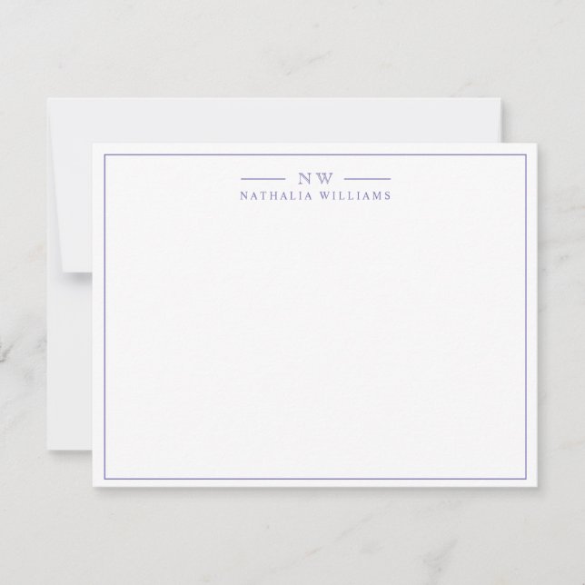 Carte De Correspondance Script with Border monogram (Devant)