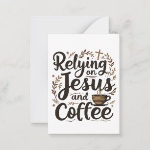 Carte De Correspondance Se fier à Jésus et à l'amateur de caféine