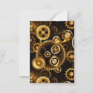 Carte De Correspondance Seamless Steampunk Brass Gears