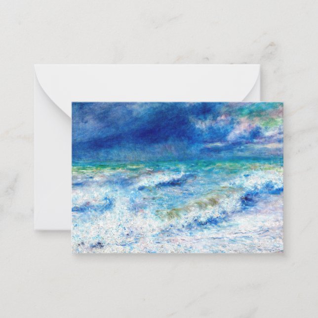 Carte De Correspondance Seascape, célèbre peinture de Renoir (Devant)