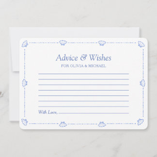Carte De Correspondance Seashells & Wedding Bells Bridal Shower Advice