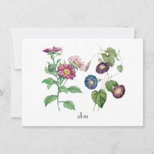 Carte De Correspondance Septembre Anniversaire Vintage Flower Flat Note Ca