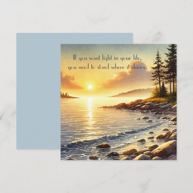 Carte De Correspondance Serene Lake & Quote (Devant / Derrière)