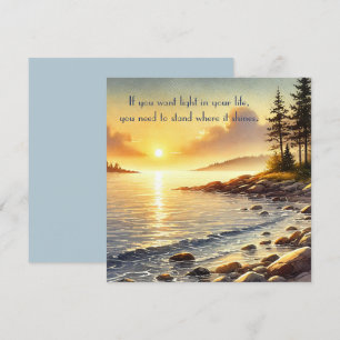 Carte De Correspondance Serene Lake & Quote