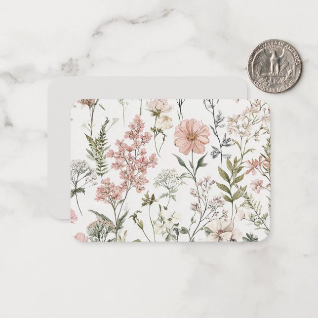 Carte De Correspondance Serene Petals (Devant/Arrière en situation)