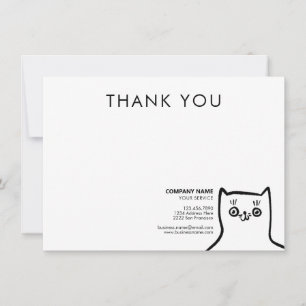 Carte De Correspondance Service de soins pour animaux amusant Chat Merci