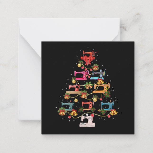 Carte De Correspondance Sewing Machine Christmas Tree (Devant)