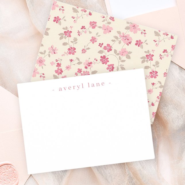 Carte De Correspondance Shabby Chic Fleur sauvage Papeterie personnalisée (Créateur téléchargé)