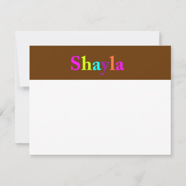 Carte De Correspondance Shayla Merci métallique (Devant)