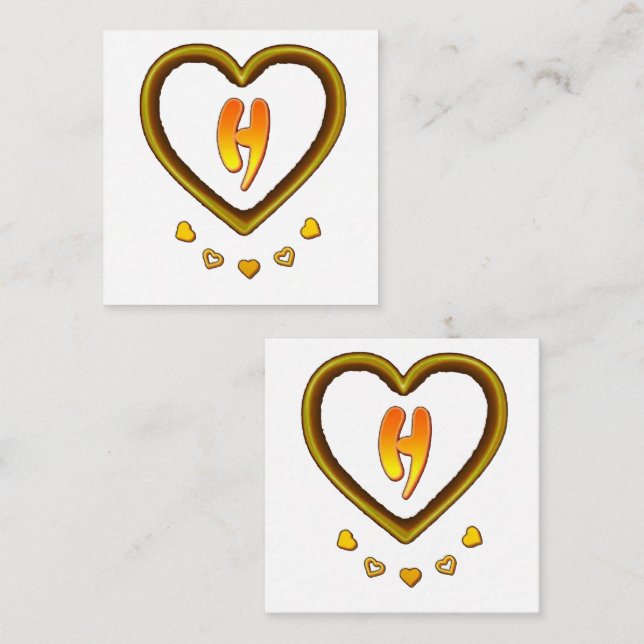 Carte De Correspondance signature avec la lettre h, (Devant / Derrière)