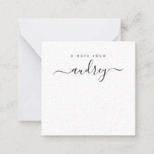 Carte De Correspondance signature minimaliste de typographie noire