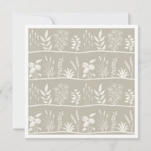 Carte De Correspondance Silhouette Botanique Minimaliste Beige Neutre Élég