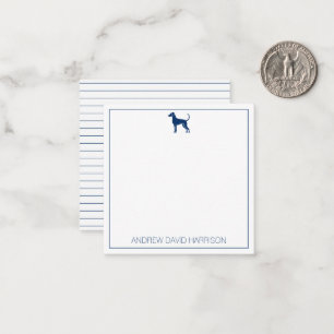 Carte De Correspondance Silhouette de chien de chien bleu et blanc Personn