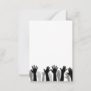 Carte De Correspondance Silhouette des mains levées, levage de mains, prot
