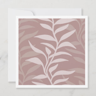 Carte De Correspondance Silhouettes de plantes minimalistes rose poussiére