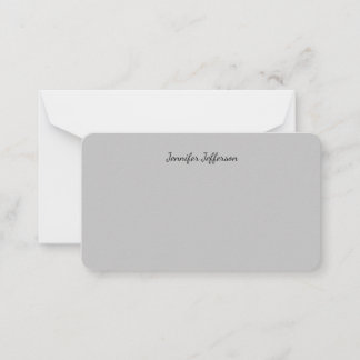Carte De Correspondance Silver Grey Nom de calligraphie Plain Professional