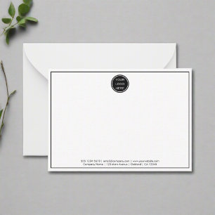 Carte De Correspondance Simple Black Border Company Logo Branded Mail