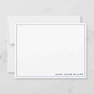 Carte De Correspondance Simple bleu marine minimaliste