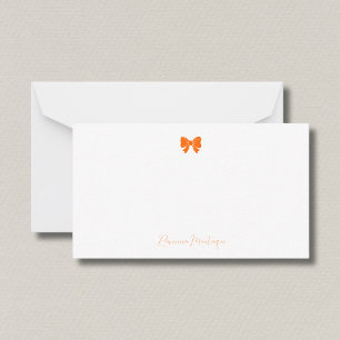 Carte De Correspondance Simple Coucher de soleil Orange Chic Nœud Nom manu