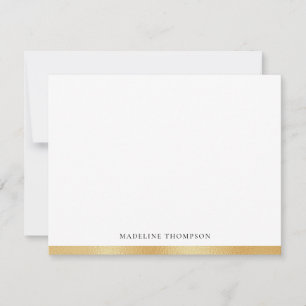 Carte De Correspondance Simple Elegant Gold Foil Bordure Typographie class