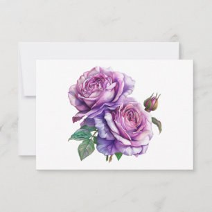 Carte De Correspondance Simple élégant Lavande Rose Bouquet plat