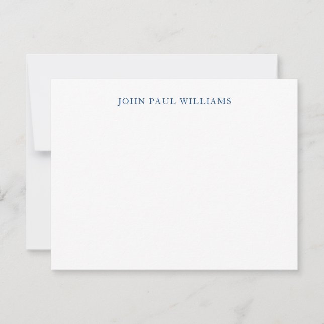 Carte De Correspondance Simple élégant professionnel classique bleu marine (Devant)