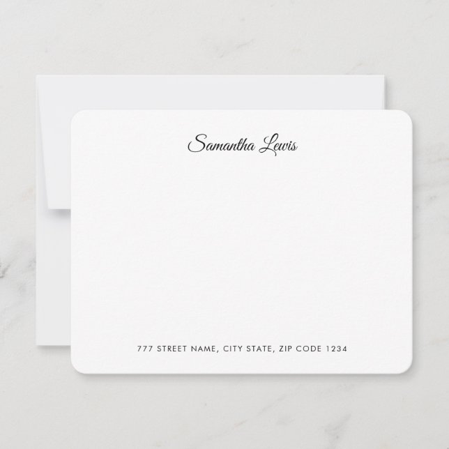 Carte De Correspondance Simple Élégant Script Professionnel Personnalisé (Devant)