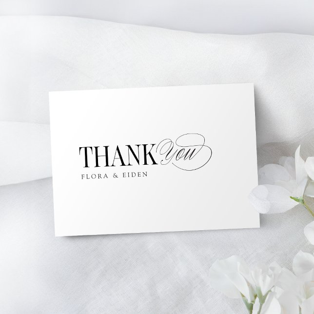 Carte De Correspondance Simple Elegant Timeless Typography Thank You (Simple Elegant Timeless Typography Thank You Note Card)