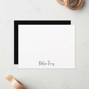 Carte De Correspondance Simple et élégant Noir & Blanc moderne personnalis
