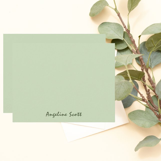 Carte De Correspondance Simple et élégant Pastel Green (Créateur téléchargé)