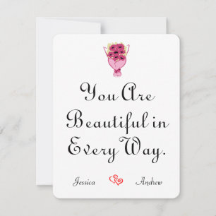 Carte De Correspondance simple et élégante valentine mignonne, douce pour 