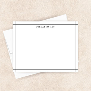 Carte De Correspondance Simple Géométrique Moderne Professionnel Noir Blan