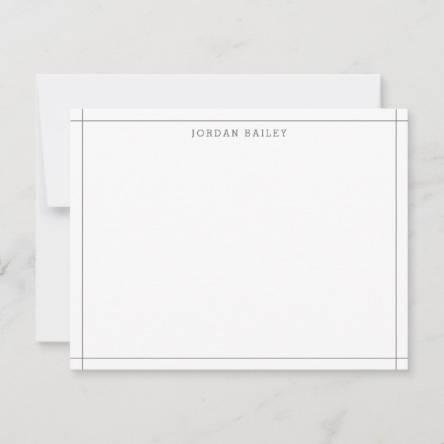 Carte De Correspondance Simple Gris Clair Géométrique Moderne Professionne (Devant)