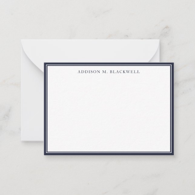 Carte De Correspondance Simple marine bleu blanc professionnel (Devant)