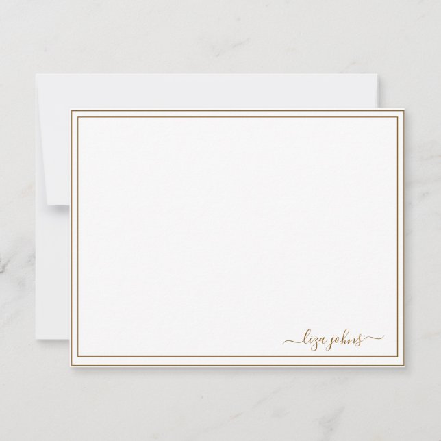 Carte De Correspondance Simple Marron Moderne Écriture Professionnelle  (Devant)